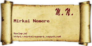 Mirkai Nemere névjegykártya
